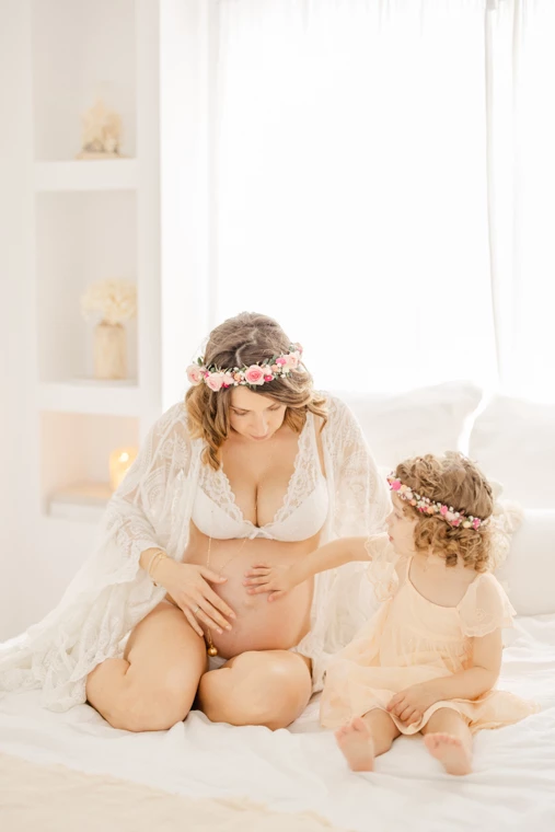 rose dentelle marron gris grossesse